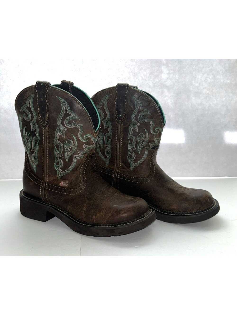 Justin Gypsy Cowgirl Western Boots Women's 7B Brown Leather Round Toe L9606
